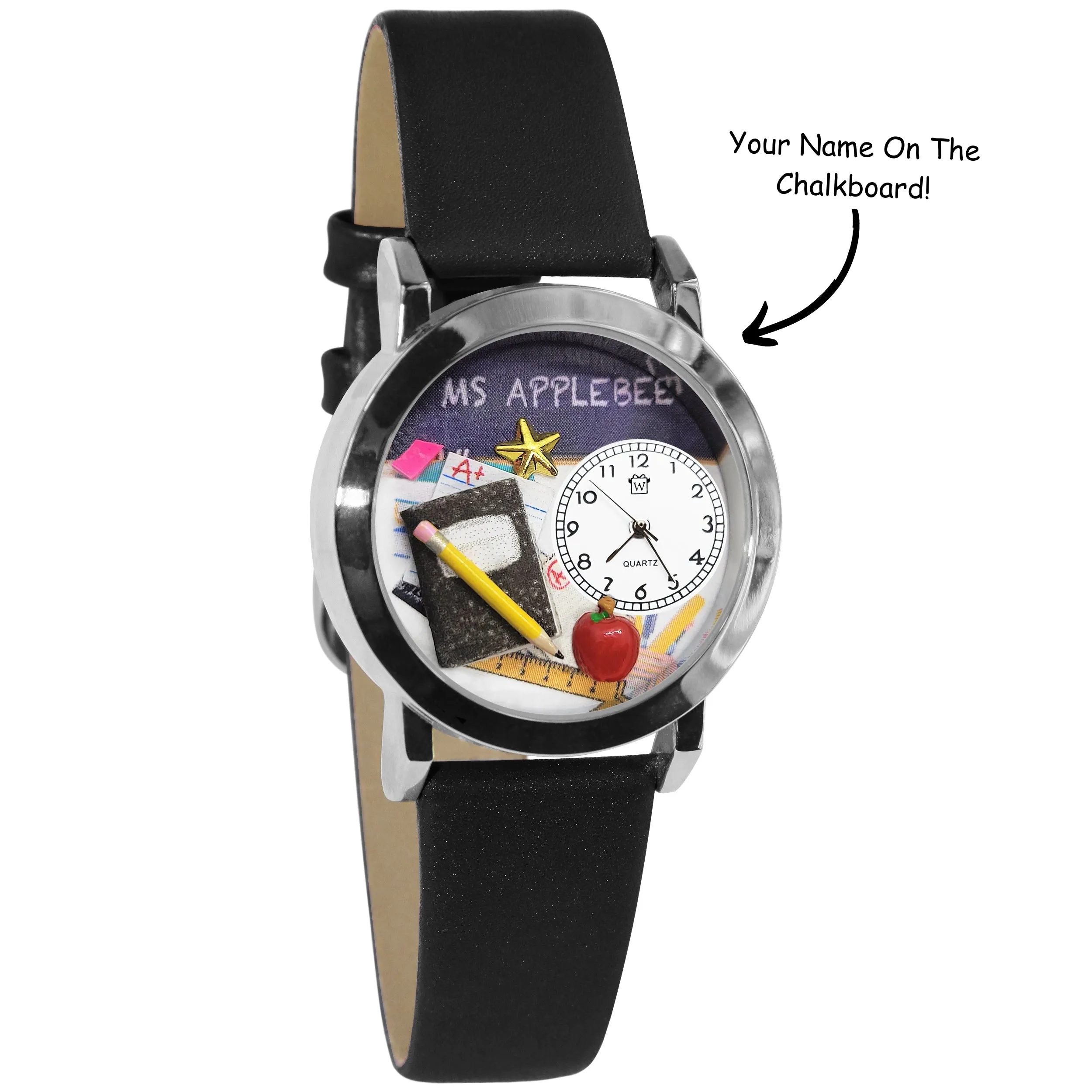 Personalized Teacher Chalkboard 3D Watch Small Style