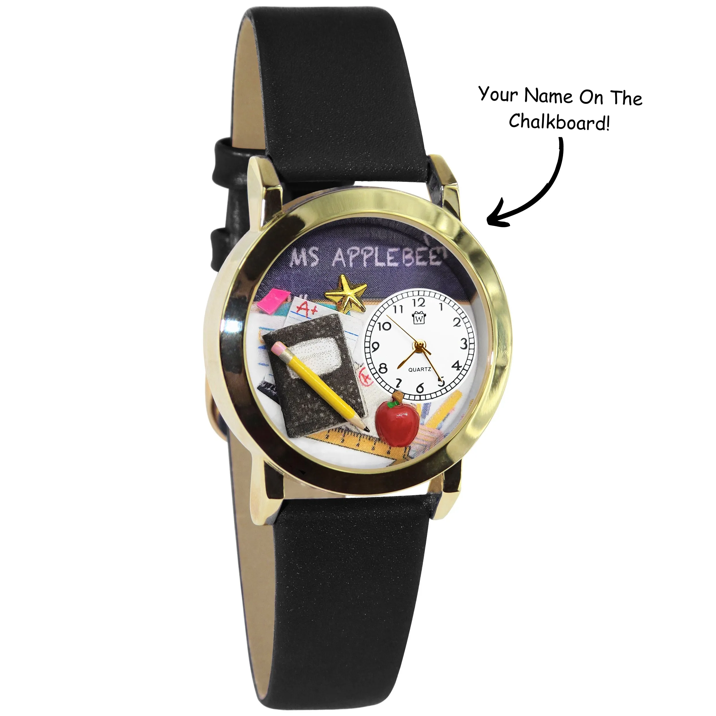 Personalized Teacher Chalkboard 3D Watch Small Style