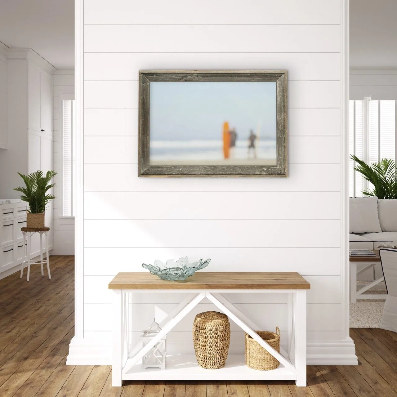 "Two Watch" | Surfer Print with Barnwood Frame