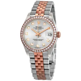 Rolex Datejust 31 Silver Diamond Dial Automatic Ladies Steel and 18kt Everose Gold Jubilee Watch 278381SDJ
