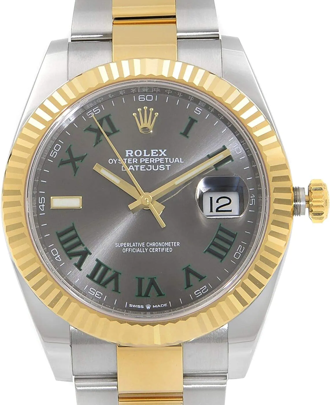 Rolex Datejust 41 Grey Dial Stainless Steel and 18K Yellow Gold Men's Watch 126333GYRO