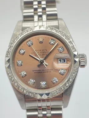 Rolex Datejust 69174 26mm Diamond Automatic Salmon Dial Watch