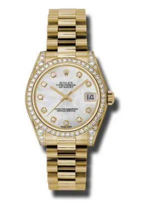 Rolex Datejust Lady 31 Mother Of Pearl Dial 18K Yellow Gold President Automatic Ladies Watch 178158MDP