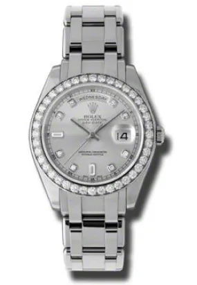 Rolex Day-Date Grey Diamond Dial Platinum Automatic Men's Watch 18946GYDPM