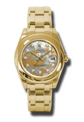 Rolex Lady-Datejust Pearlmaster Goldust Dream Mother Of Pearl Diamond Dial 18K Yellow Gold Automatic Ladies Watch 81208GDDMDPM
