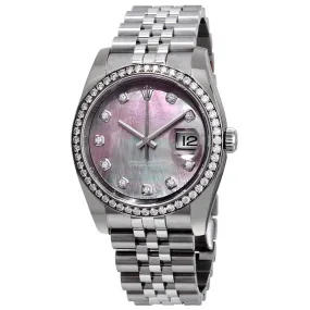 Rolex Oyster Perpetual Datejust 36 Black Mother of Pearl Dial Stainless Steel Jubilee Bracelet Automatic Men's Watch 116244BMDJ