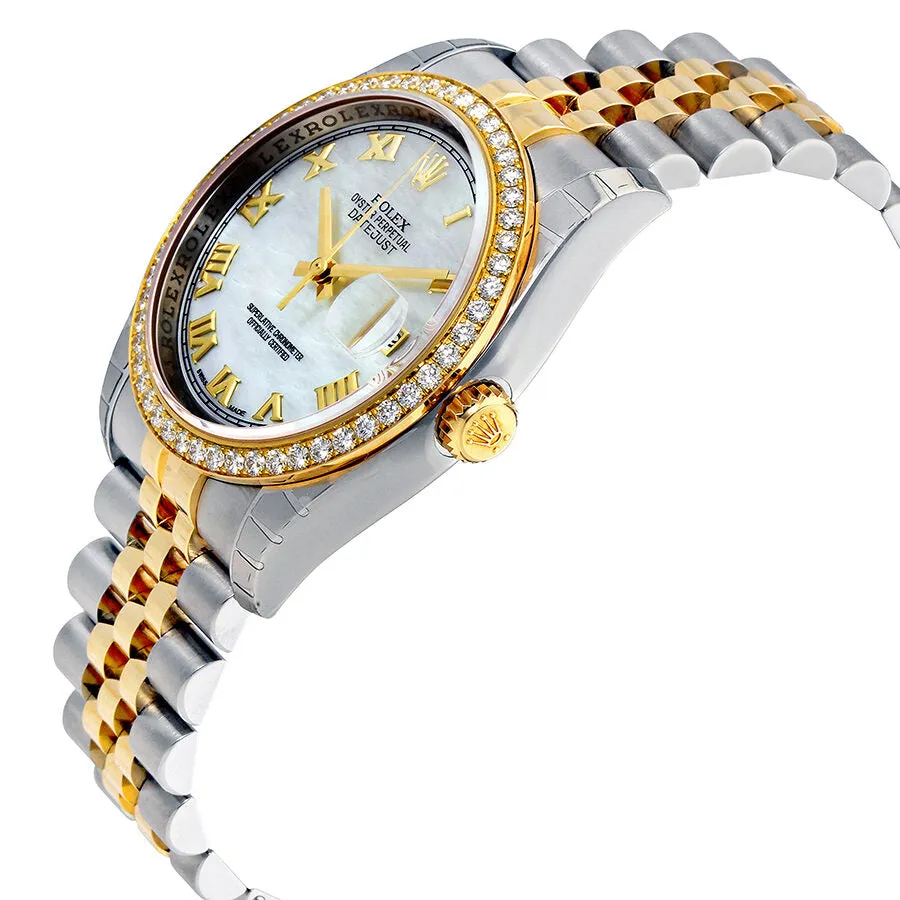 Rolex Oyster Perpetual Datejust 36 Mother of Pearl Dial Stainless Steel and 18K Yellow Gold Jubilee Bracelet Automatic Ladies Watch 116243MRJ