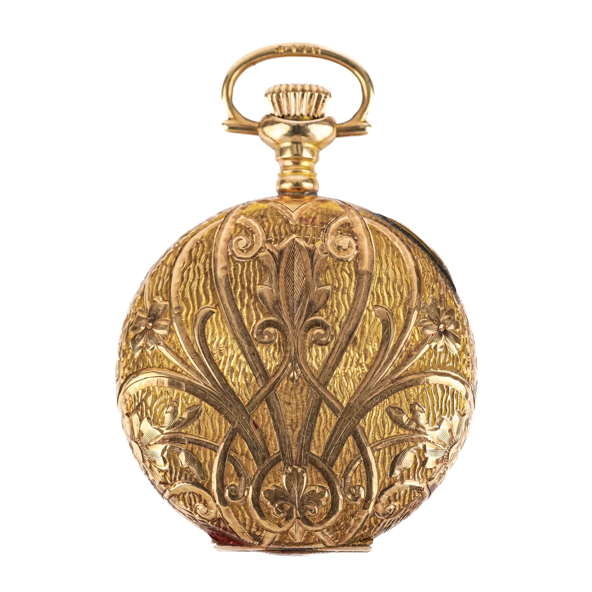 RYRIE BROS 14K Yellow Gold Art Nouveau Double Hunter Pocket Watch