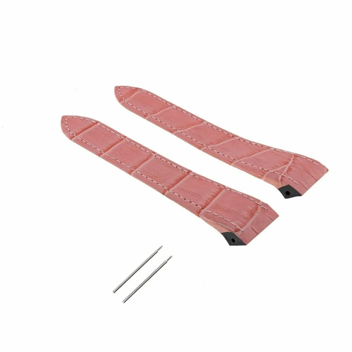SCREW   20MM  LEATHER STRAP ALLIGATOR GRAIN FOR FIT 32MM CARTIER SANTOS 100 PINK