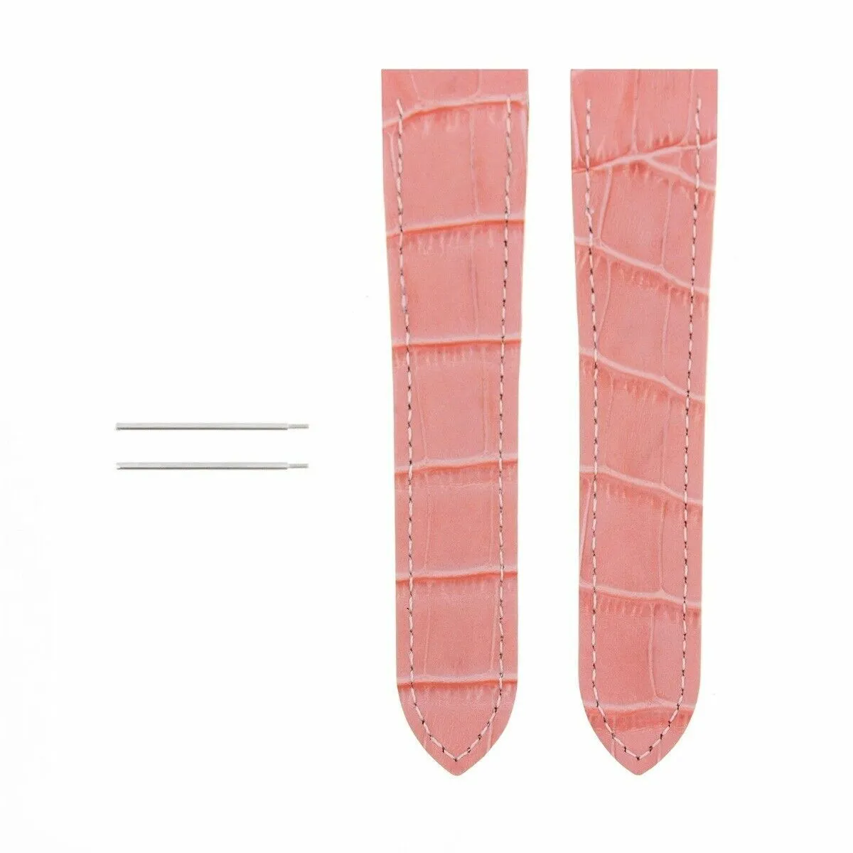 SCREW   20MM  LEATHER STRAP ALLIGATOR GRAIN FOR FIT 32MM CARTIER SANTOS 100 PINK