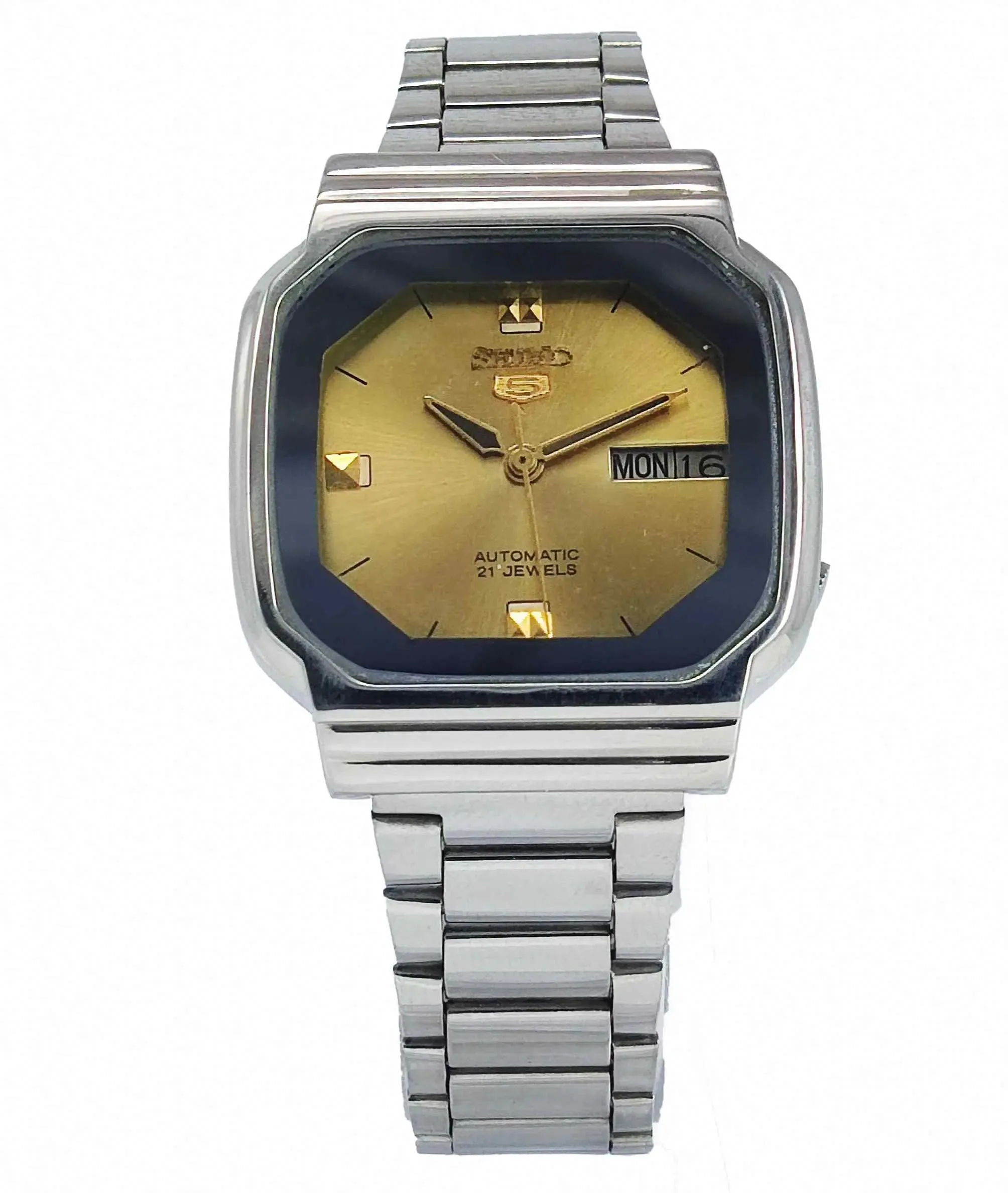 Seiko 5 Automatic 7019A 21 Jewels Golden Dial Men's Watch