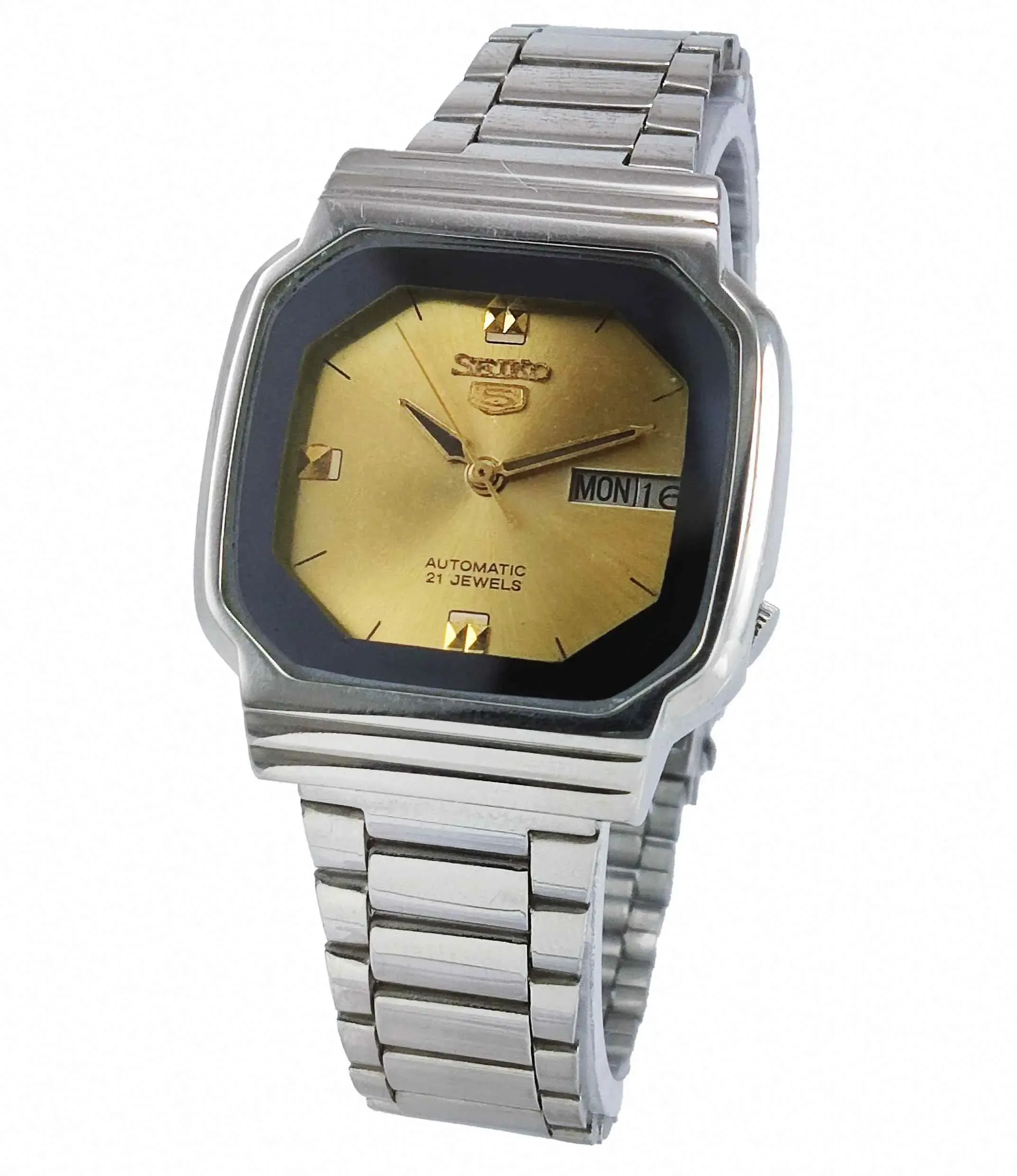 Seiko 5 Automatic 7019A 21 Jewels Golden Dial Men's Watch