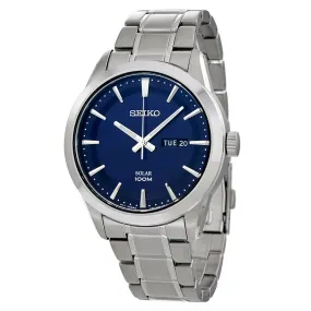 Seiko Solar Blue Dial Stainless Steel Men's Watch SNE361