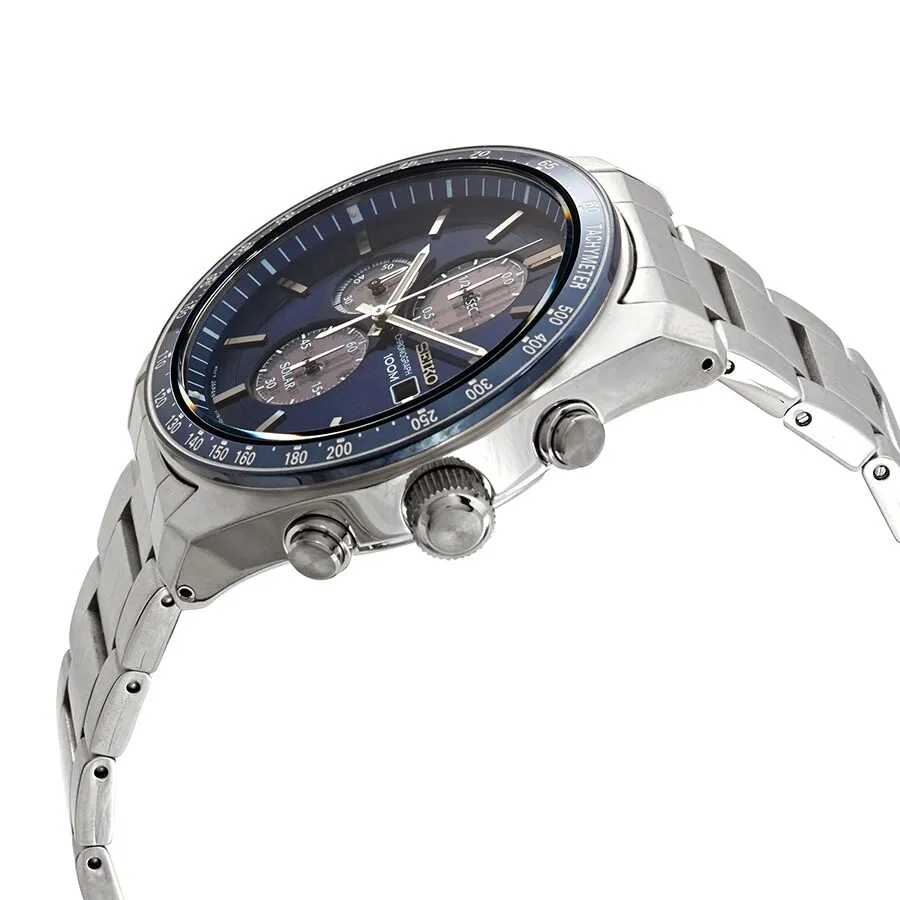 Seiko Solar Chronograph Quartz Blue Dial Men's Watch SSC719 SSC719P1