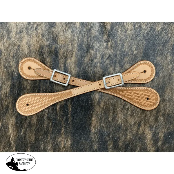 Showman ® Argentina Cow Leather Men's Basketweave Spur Straps.
