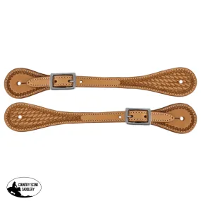 Showman ® Argentina Cow Leather Men's Basketweave Spur Straps.