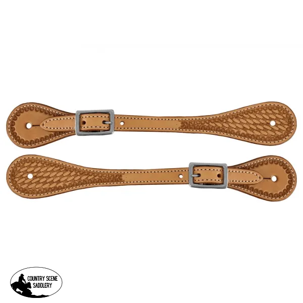 Showman ® Argentina Cow Leather Men's Basketweave Spur Straps.