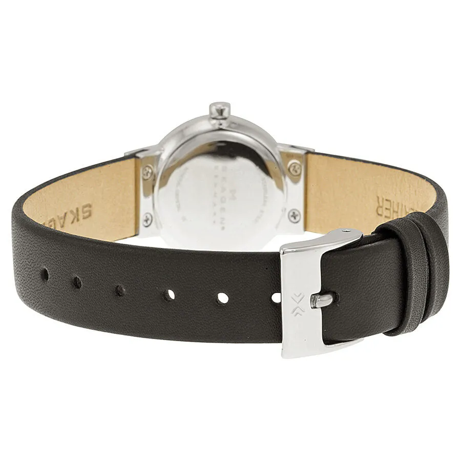 Skagen Ultra Slim Chrome Dial Swarovski Crystal Ladies Watch 358XSSLBC