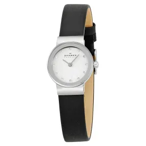 Skagen Ultra Slim Chrome Dial Swarovski Crystal Ladies Watch 358XSSLBC