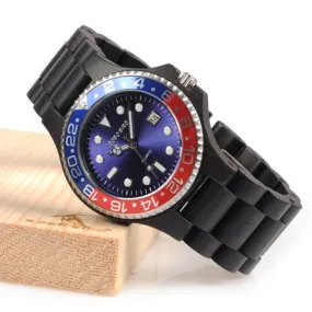 Sparkling Dial Face Men's Luxury Dress Natural Wooden Quartz Watch with Date   Wood Giftbox case