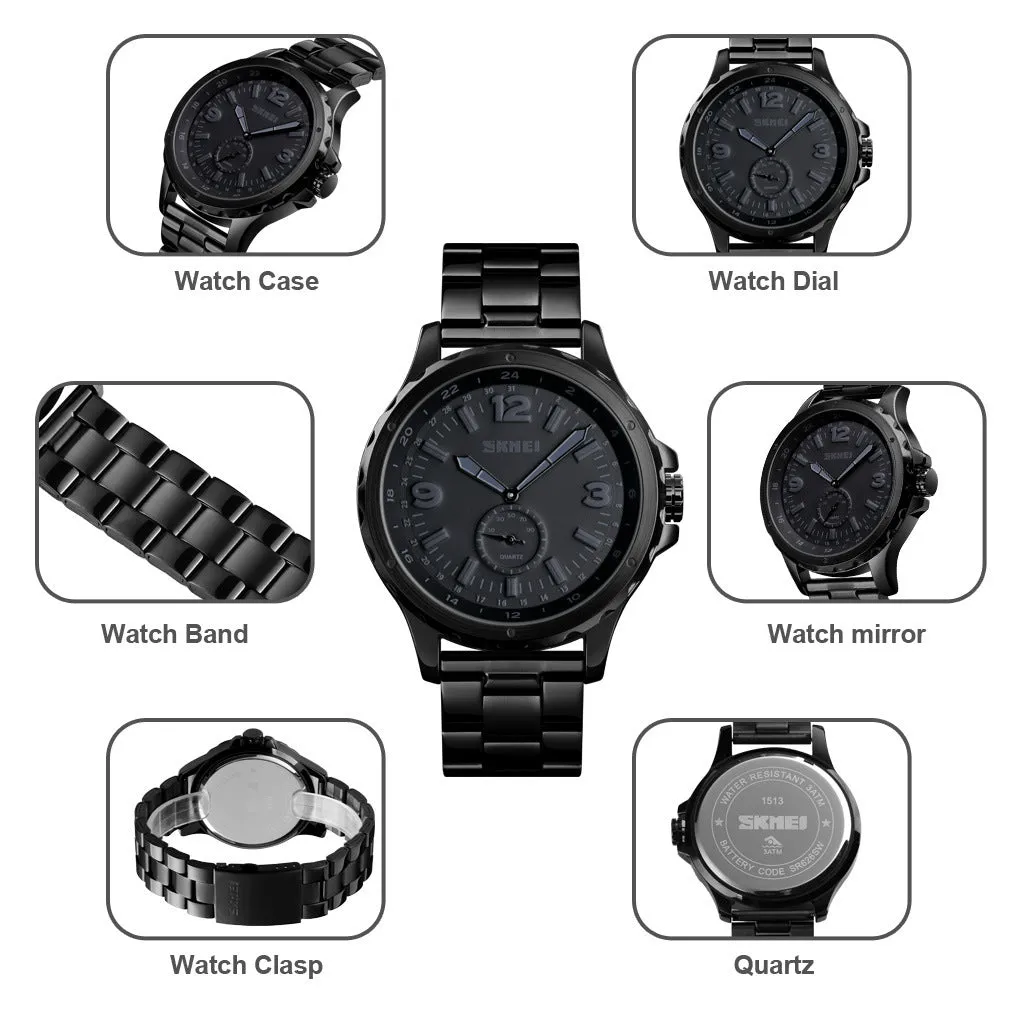 Steel Belt Quartz Men's Waterproof Watch - GlamzLife
