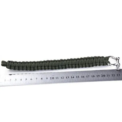 Survival Bracelet with Stainless Steel Bow Shackle Paracord BucklesTravel Kit Survival Tool For Camping