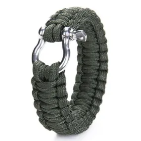 Survival Bracelet with Stainless Steel Bow Shackle Paracord BucklesTravel Kit Survival Tool For Camping