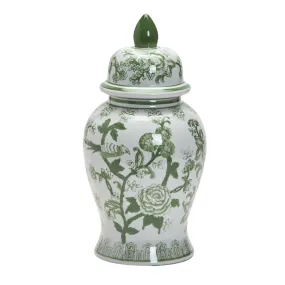 Suzhou 18" Green and White Covered Temple Jar