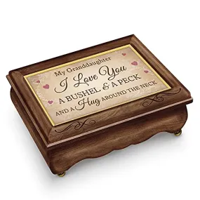 The Bradford Exchange Granddaughter, I Love You A Bushel and A Peck Handcrafted Wooden Music Box