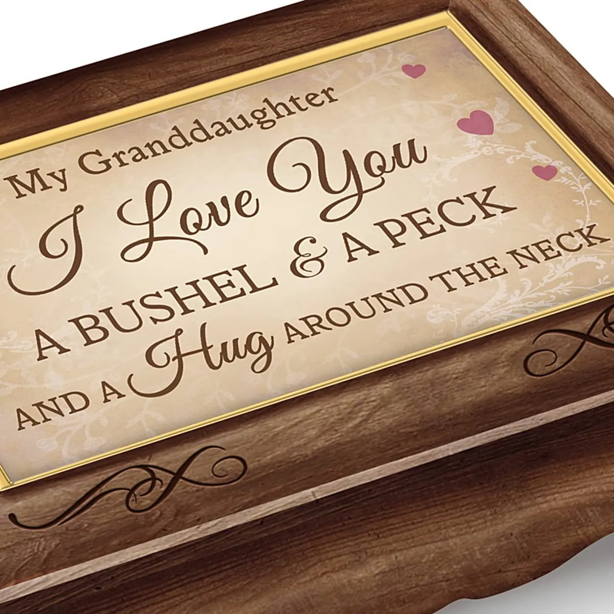 The Bradford Exchange Granddaughter, I Love You A Bushel and A Peck Handcrafted Wooden Music Box