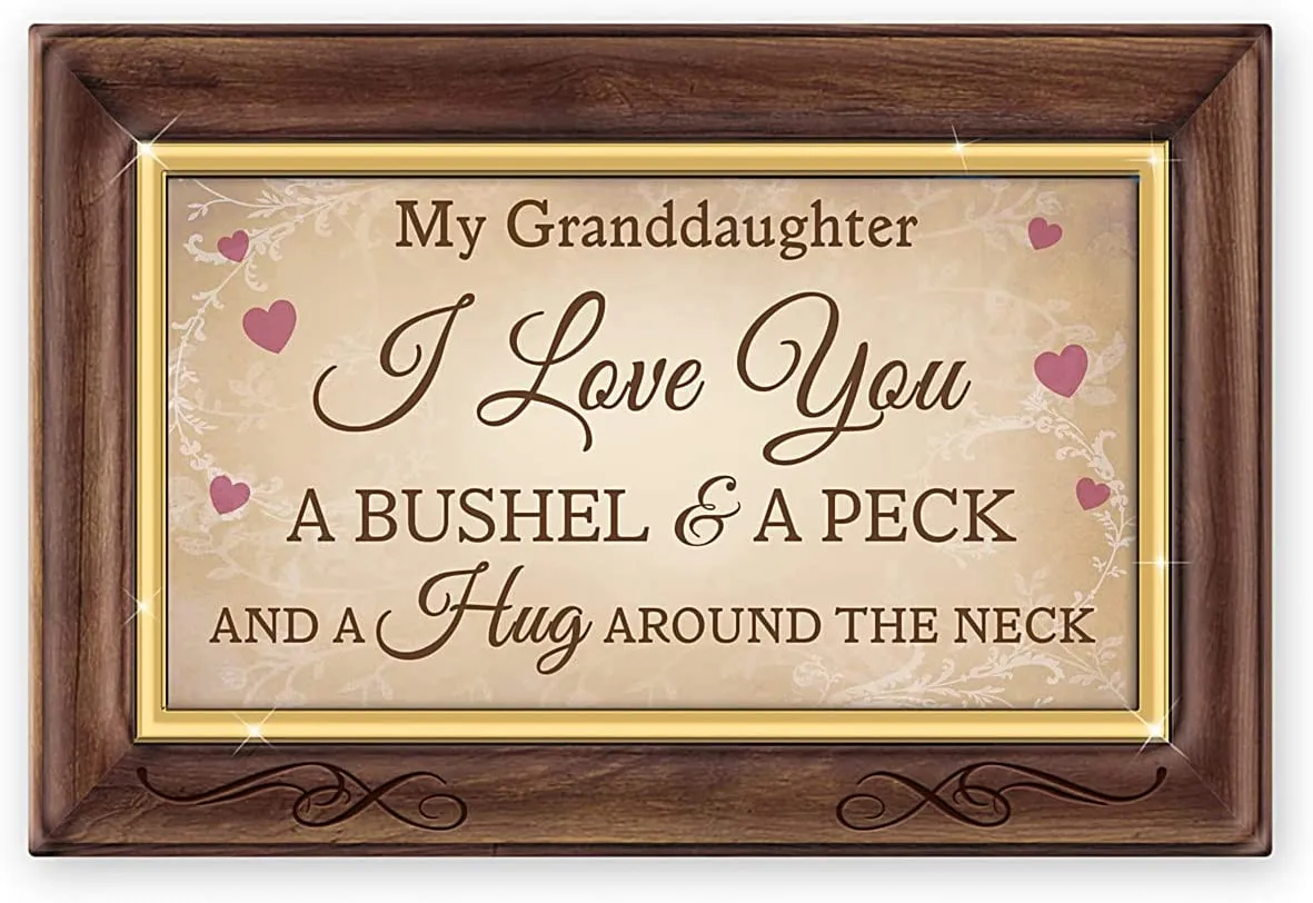 The Bradford Exchange Granddaughter, I Love You A Bushel and A Peck Handcrafted Wooden Music Box