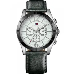 Tommy Hilfiger Multi-Function White Dial Black Leather Men's Watch 1781144