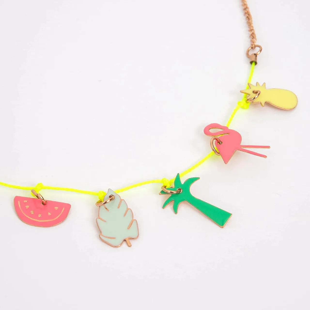 Tropical Enamel Charm Necklace
