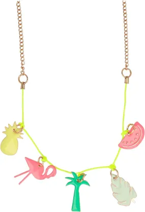 Tropical Enamel Charm Necklace