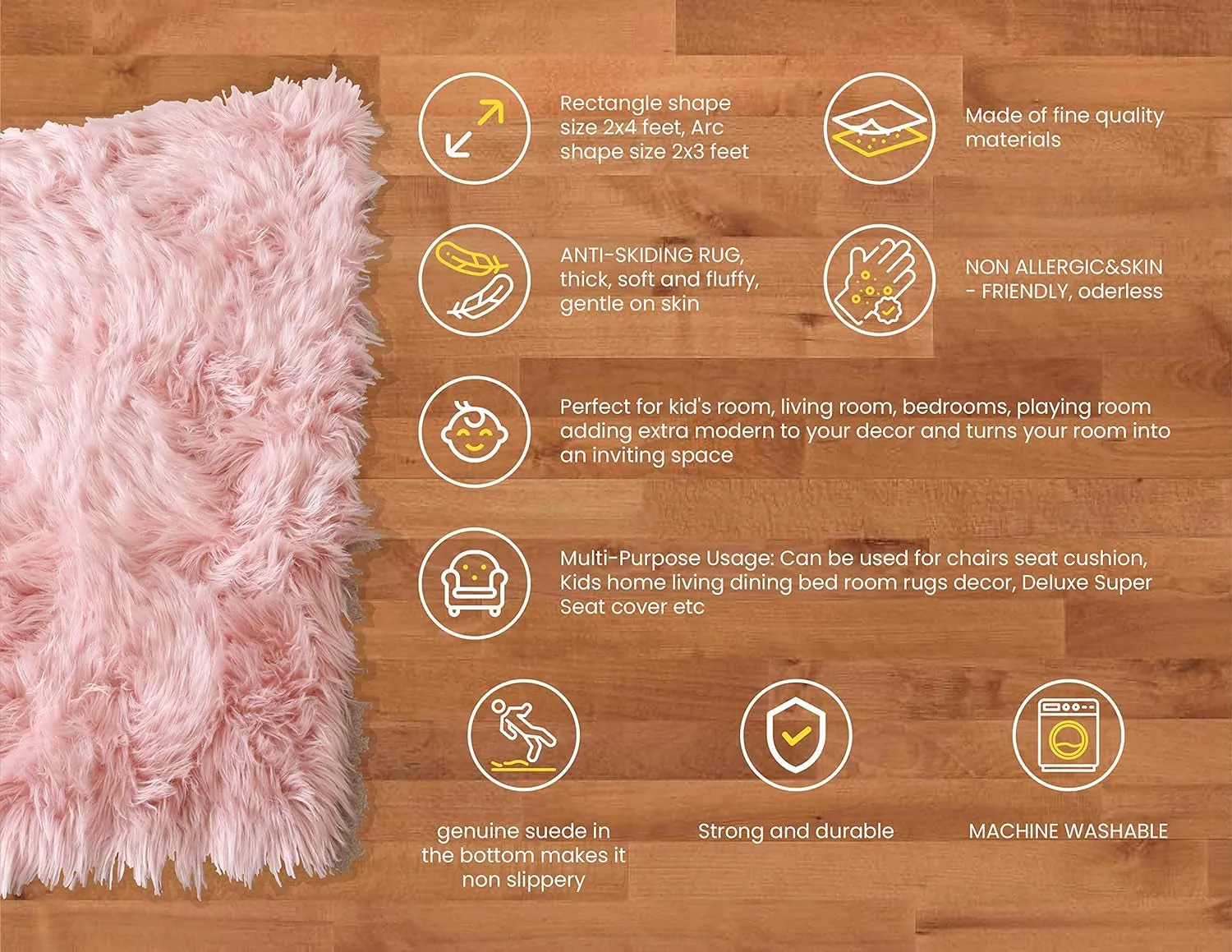 Ultra Soft Faux Fur Sheepskin Rug