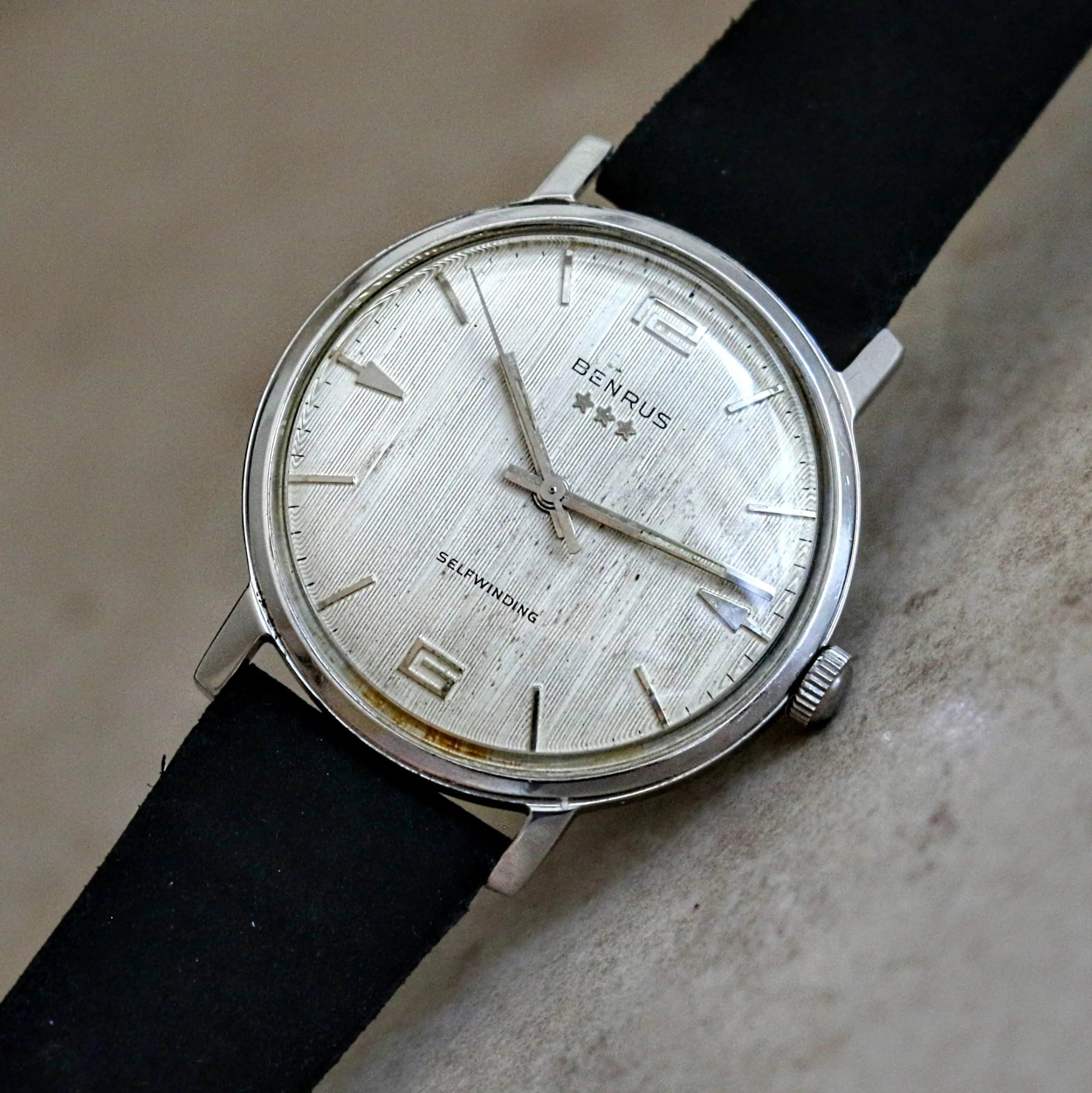 Vintage BENRUS 3 Stars Selfwinding Wristwatch Swiss Made Vintage Watch