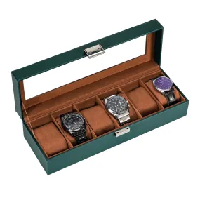 Watch box with 6 compartments, watch box with glass lid, watch case with watch cushion, watch storage