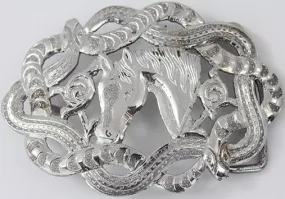 Western Buckle Horse & Python Design