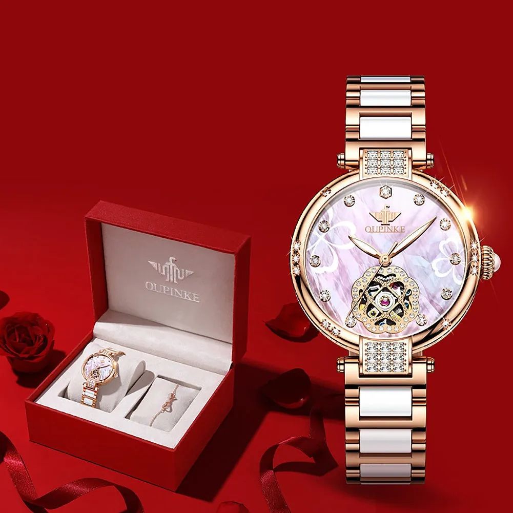 Women's Automatic Mechanical Stainless steel Strap Waterproof Watch