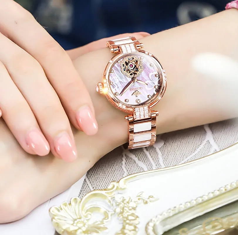 Women's Automatic Mechanical Stainless steel Strap Waterproof Watch