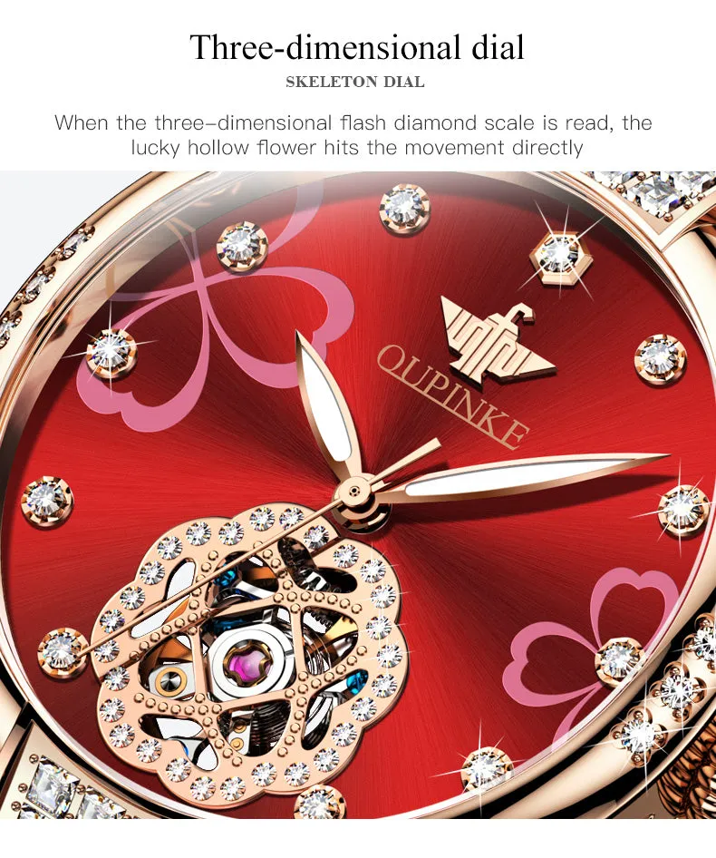 Women's Automatic Mechanical Stainless steel Strap Waterproof Watch