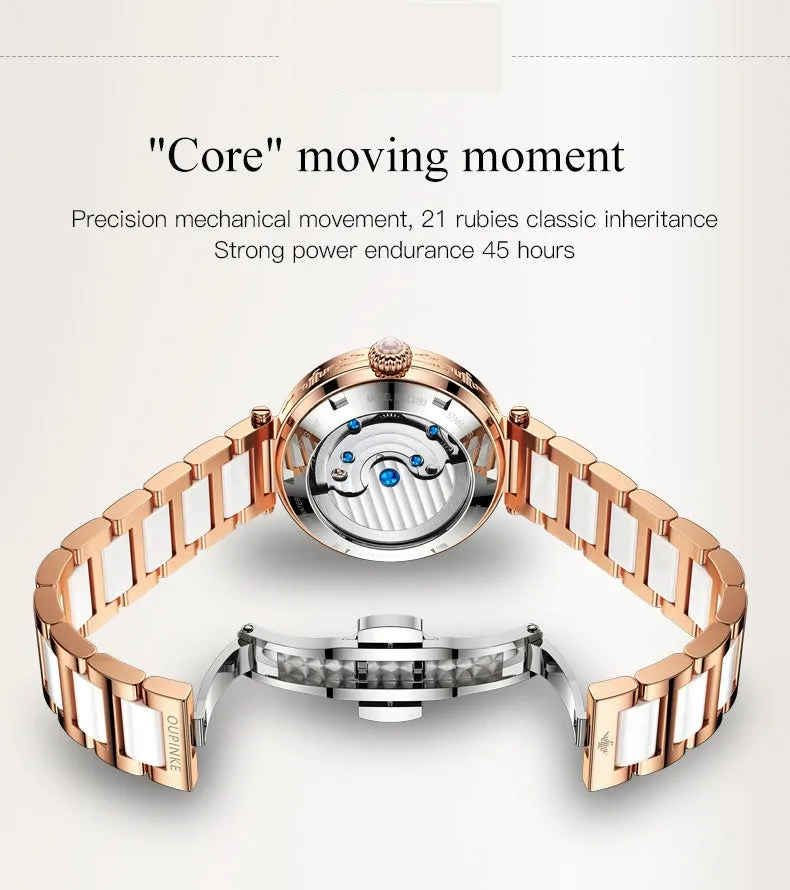 Women's Automatic Mechanical Stainless steel Strap Waterproof Watch
