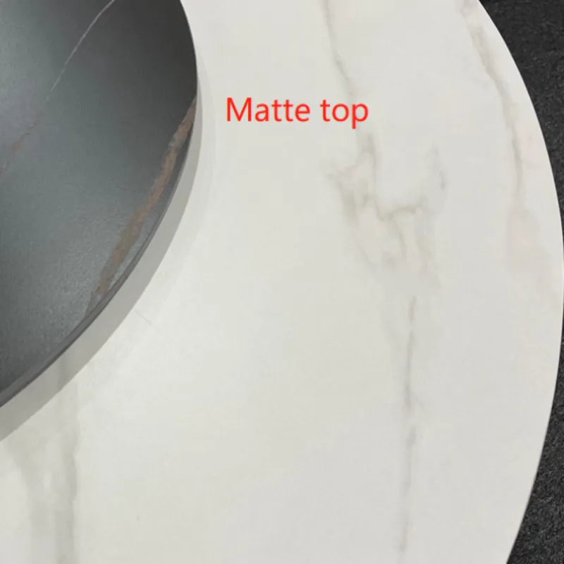 Wynot Ceramic/Marble Round Dining Table/Lazy Susan/ Black Steel Base