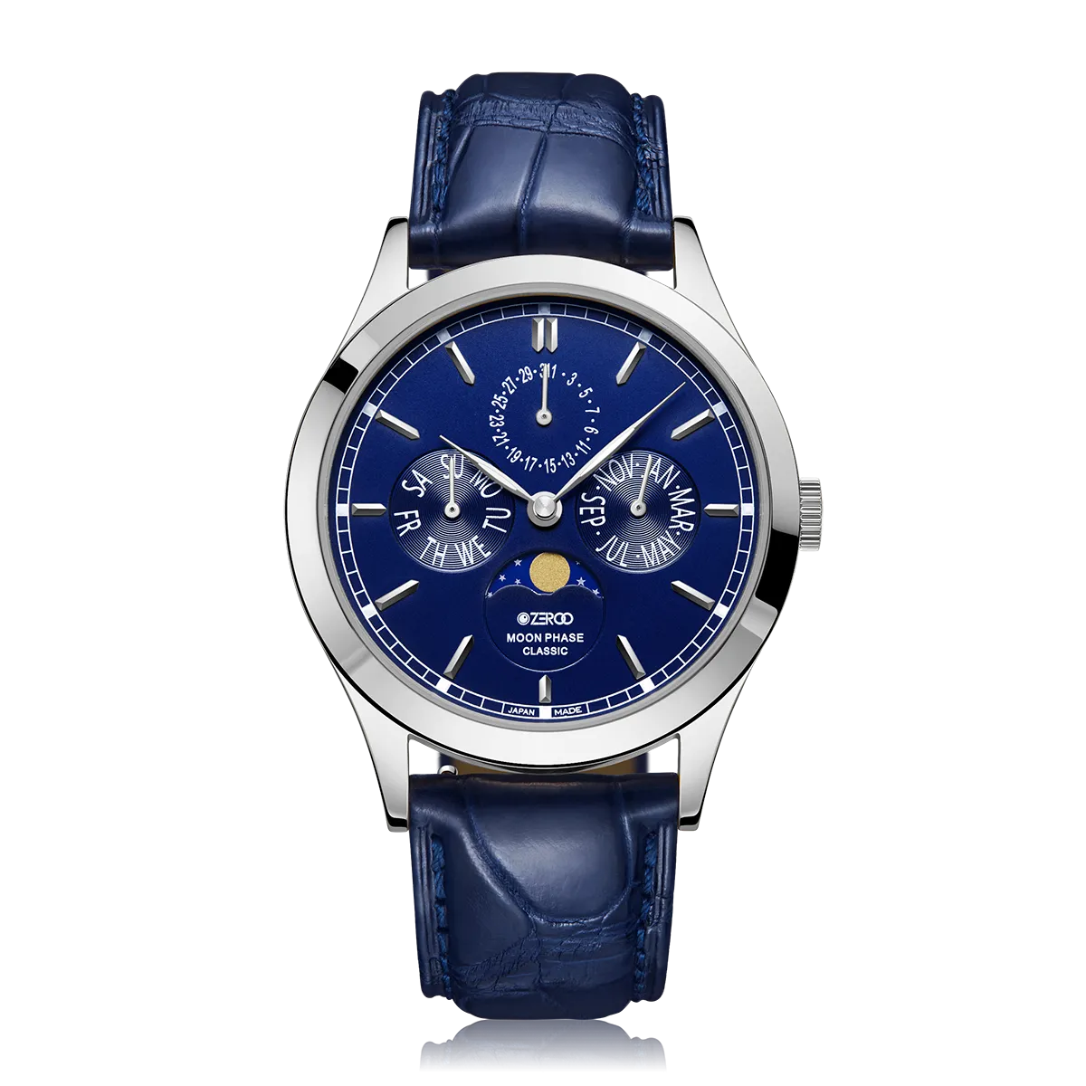 ZEROO C1 CLASSIC MOON PHASEQUARTZ WATCH FOR GENTS - ZC001SBL