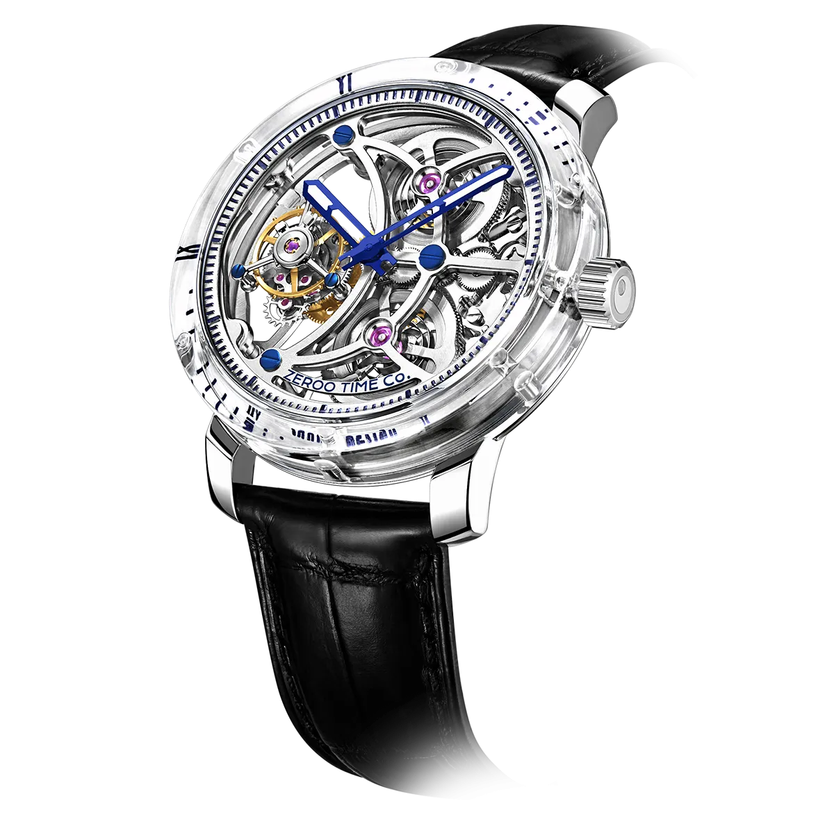 ZEROO T5 THE ARCHER FULL SKELETON TOURBILLONMANUAL TOURBILLON WATCH FOR GENTS - ZT005CSW